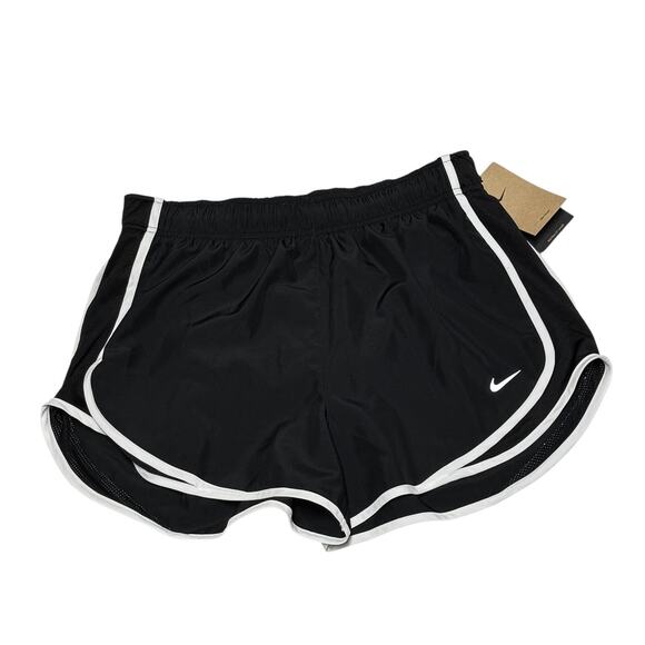 Nike Tempo Women's Mid Rise Running Shorts Black White Medium - Picture 1 of 6